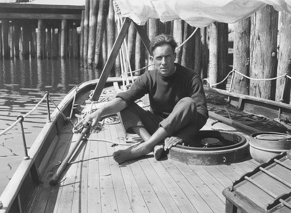 Alain Gerbault am Steuer der Firecrest in New York &copy; kontrabande